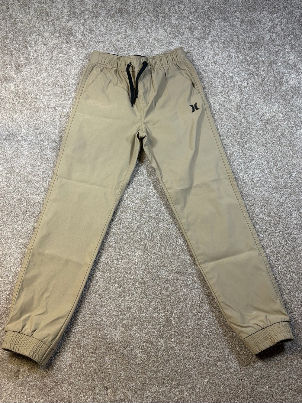 Hurley Boys Khaki Jogger Pants - Elastic Waist & Ankle